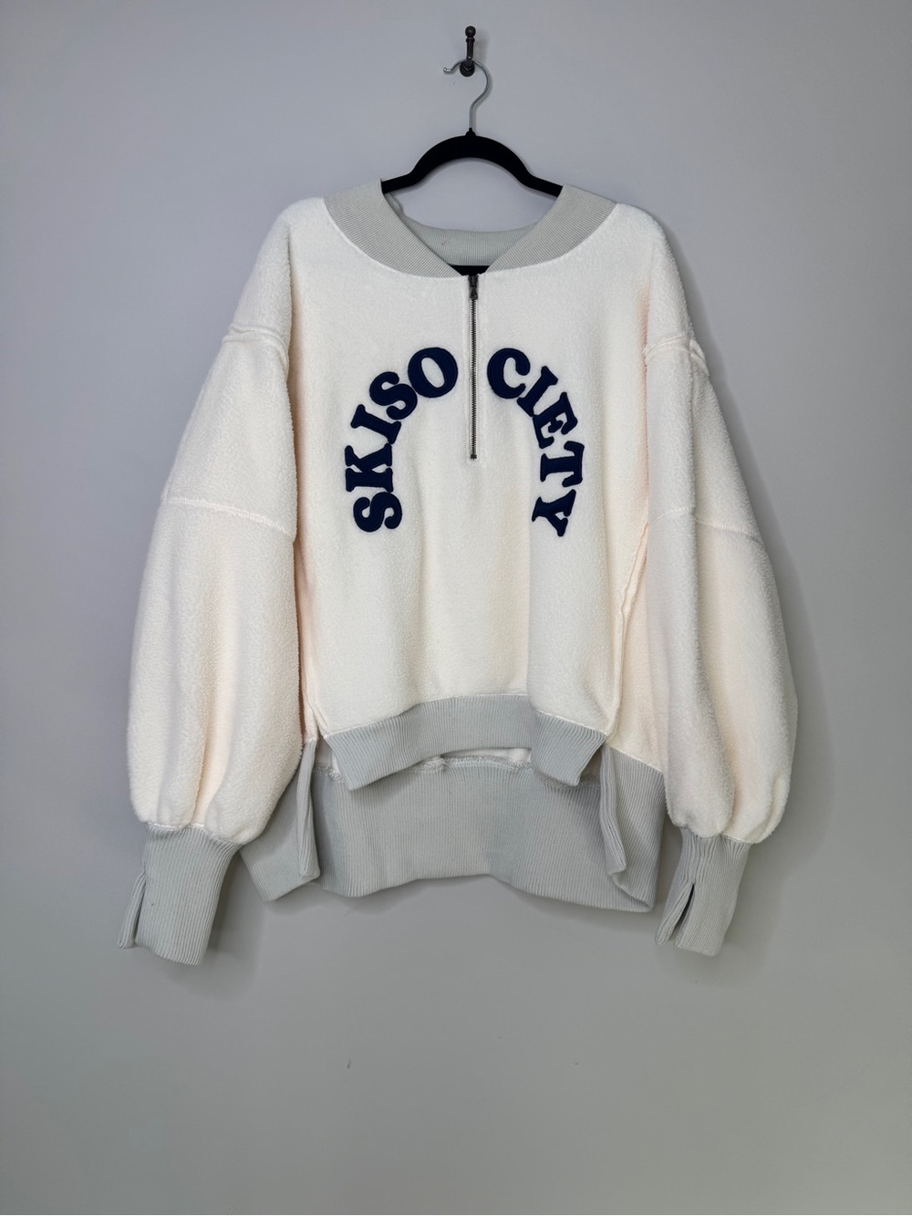 Free People X Tricia Fix SKISOCIETY Oversized Sherpa Pullover Sz Large Comfy